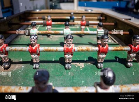 Vintage foosball table Stock Photo - Alamy