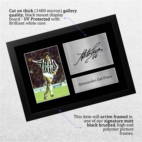 Alessandro Del Piero Signed Pre Printed Autograph Photo Gift For