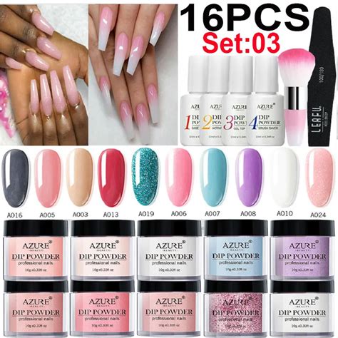 Azure Beauty Pcs Lot Holo Dipping Powder Nail Art Base Top Nail Gel