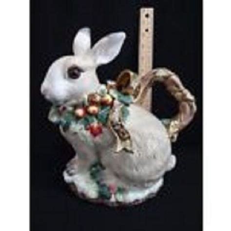 Fitz Floyd Snowy Woods Bunny Rabbit Teapot Figural Decorative Nib Box