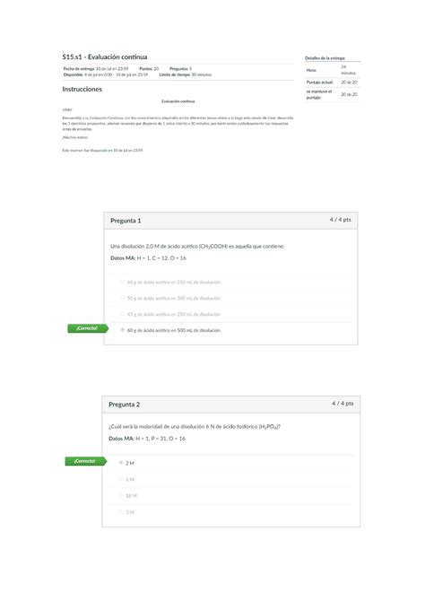 S S Evaluaci N Continua Quimica General Studocu