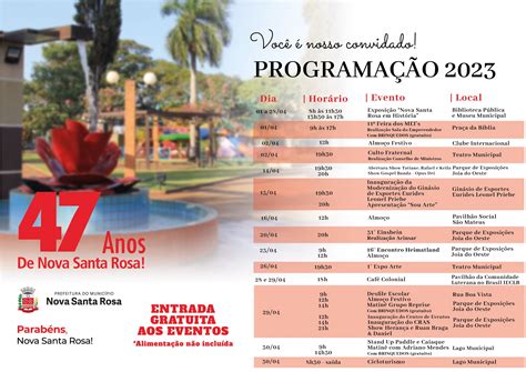 Prefeitura de Nova Santa Rosa lança a programação de aniversário do