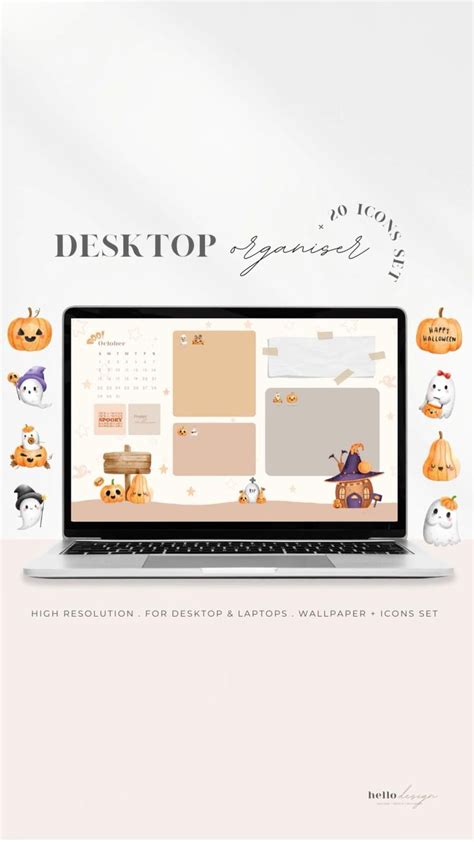 Halloween Desktop Wallpaper Aesthetic, Halloween Desktop Organizer ...