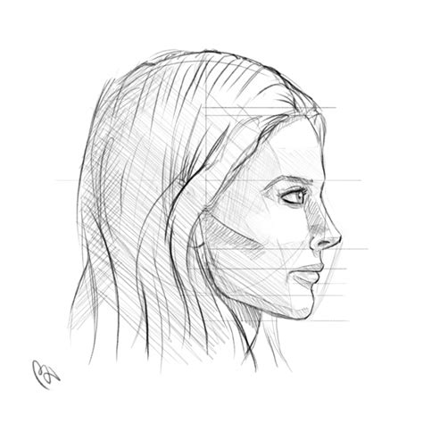 Woman Face Side Profile Drawing Side Face Profile Drawing Woman Girl