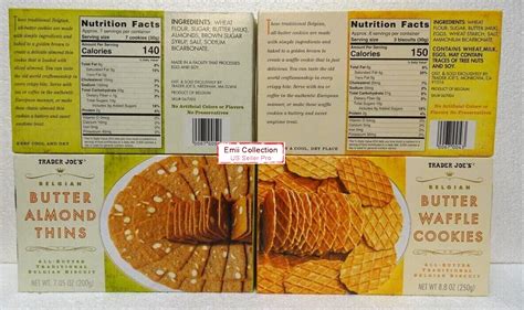 Trader Joe S Belgian Butter Almond Thins And Butter Waffle Cookies 4 Boxes Ebay