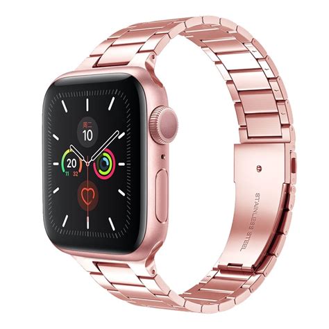 Apple Watch 1 2 3 38mm etc Klokkereim i Rustfritt stål rosa