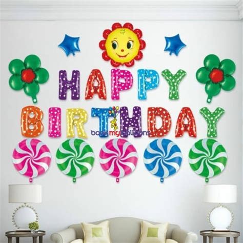 Buy Happy Birthday Foil Balloon Set Party Supplies in Bangalore