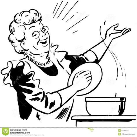 Woman Cooking Clipart Black And White