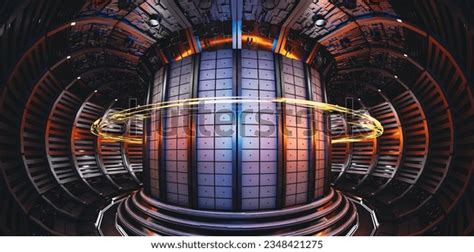 Nuclear Fusion Reactor Tokamak Concept Background Stock Illustration ...