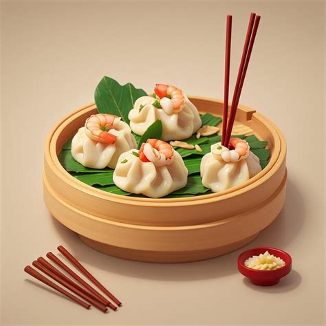 Premium Photo Dim Sum With Chopstick Cartoon Vector Icon Illustration