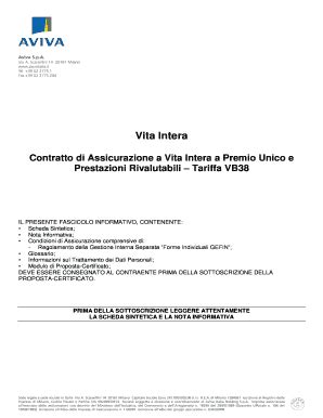 Compilabile Online Avivaitalia Vita Intera Contratto Di Assicurazione A