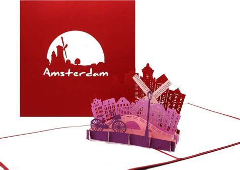 Pop Up Karte Amsterdam Panorama 3D Grußkarte als Souvenir