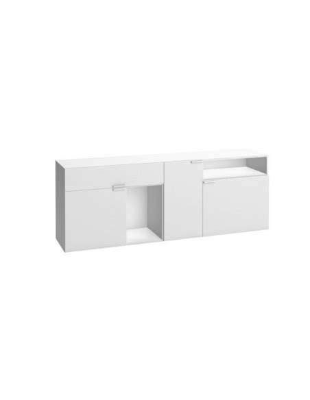 Grande Commode Blanche Design Bois Fsc Basse Et Longue 4you