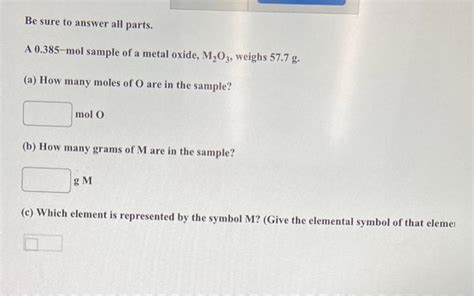 Solved Be Sure To Answer All Parts A Mol Sample Of Chegg