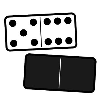 Dominoes Clipart Set, Math Images, Black and White Clip Arts | TPT