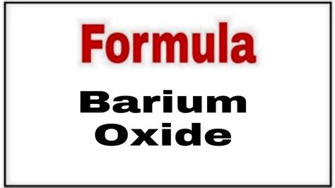 How To Write Chemical Formula Barium Oxide Chemical Formula Barium