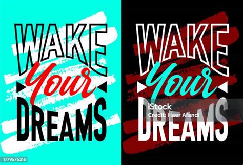 Wake Your Dreams Motivational Quotes Short Phrases Design Stock