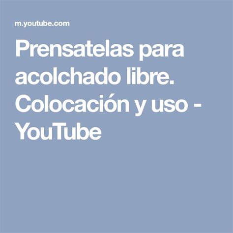 Prensatelas para acolchado libre Colocación y uso YouTube