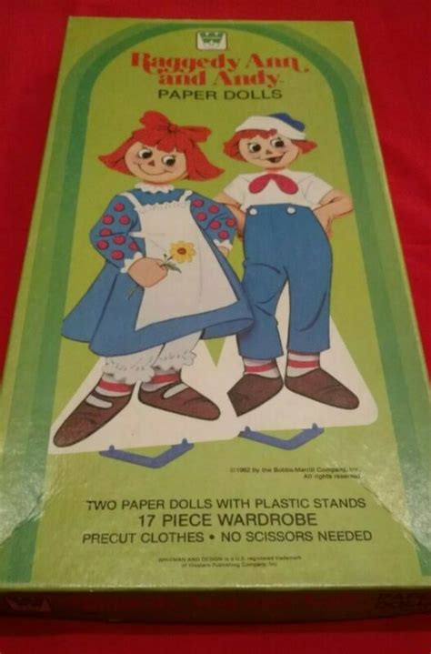 VINTAGE 1982 RAGGEDY ANN ANDY PAPER DOLLS W BONUS 5 PIECE BEAR