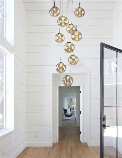 Glass Balls Staircase Chandelier Long Pendant Light Duplex Building