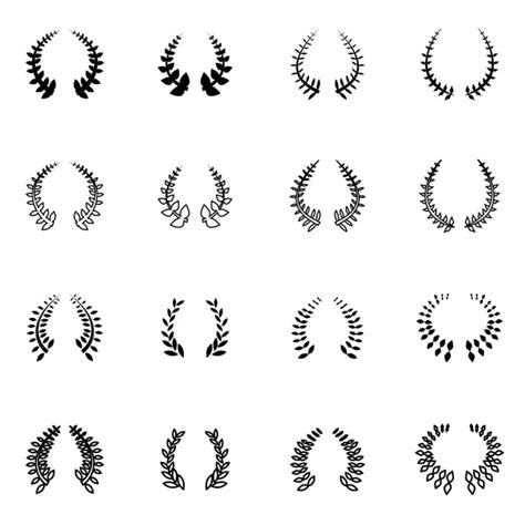 Vector Black Laurel Wreaths Icons Set Stock Vector Image By ©skarin1