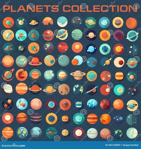 Cartoon Vector Planet Collection Planet Icons Set Stock Vector Illustration Of Venus Pluto