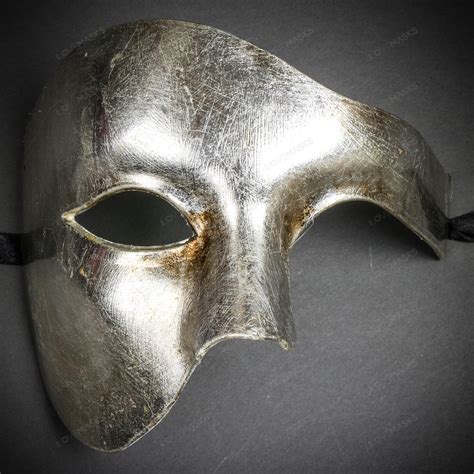 Phantom Venetian Masquerade Half Face Party Mask Metal Silver