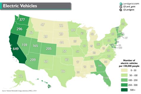 Electric Vehicles In The U S Wondering Maps