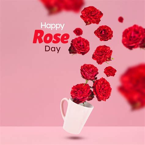 Free Photo | Happy rose day celebration