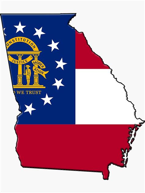 "Georgia State Flag & Outline" Sticker by Davedinho | Redbubble