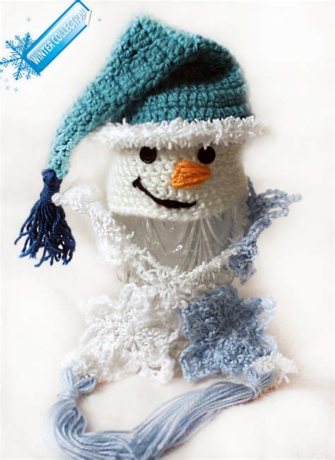 Snowman crochet Baby Hat (newborn - 12 month) photo prop, Christmas