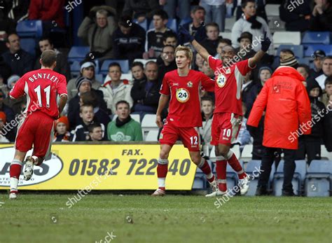 Benni Mccarthy Blackburn Rovers Celebrates Scoring Editorial Stock ...