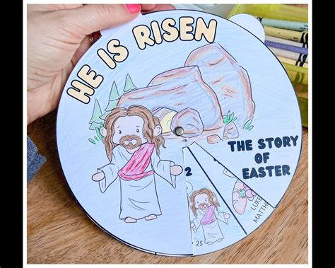 Easter Story Coloring Wheel Craft Easter Story Coloring Sheet For Kids