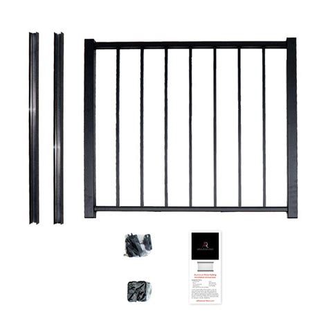 Aria Railing 36 In X 6 Ft Black Powder Coated Aluminum Preassembled Deck Railing Ap162306b