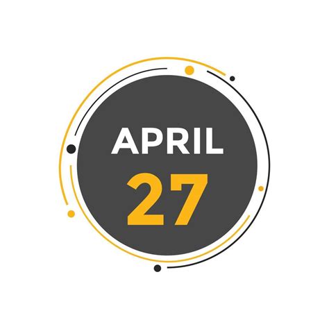 April 27 Calendar Reminder 27th April Daily Calendar Icon Template