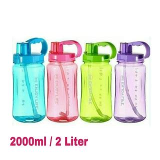 Jual Botol Minum Besar Enjoy Life 2 Liter M019 2 Big Straw Water