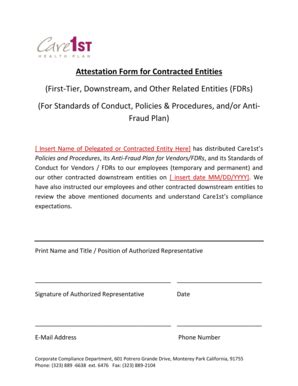 Fillable Online Attestation Form For Contracted Entities Fax Email