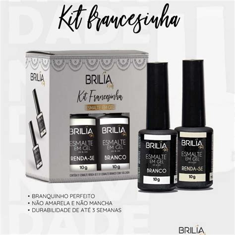 Brilia Nails Kit C Esmaltes Francesinha G Renda Se Branco