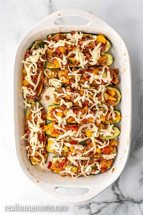 Stuffed Zucchini Boats ⋆ Real Housemoms