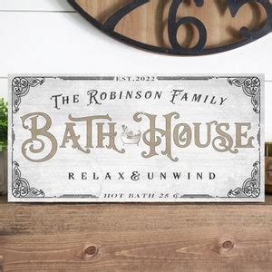 Personalized Bath Sign, Custom Bath House Wall Art, Huge Canvas Print ...