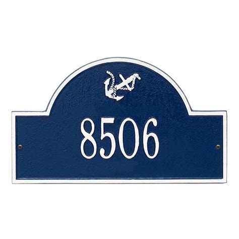 Anchor Arch Home Address Plaque For Wall Or Optional Lawn Mount