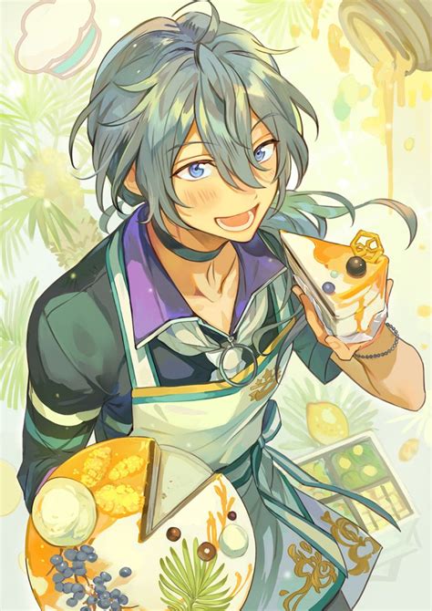 An Anime Character Holding A Plate With Food On It