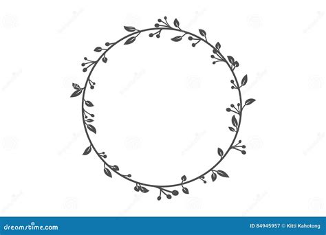 Vector Round Frame With Branch Of Ivy Stock Vector Illustration Of