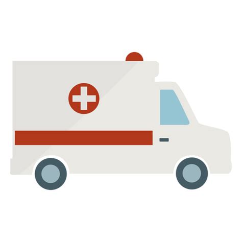 Ambulance Semi Flat PNG SVG Design For T Shirts