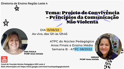 Npe Leste Atpc Anos Iniciais Dia Ao Vivo S