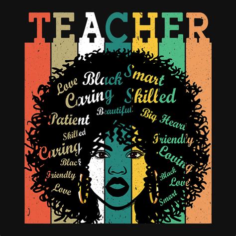 Black Women Teacher Afro Retro Black History Month Portrait Canvas