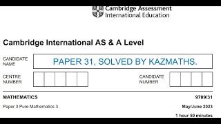 Cambridge A Level Pure Maths May June Doovi