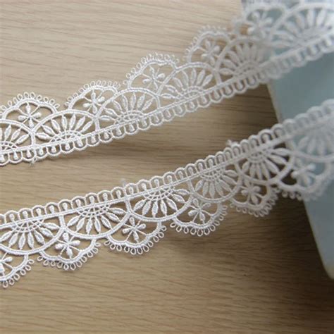 15Yards Polyester Embroidered Lace Trim Flower Applique Handmade DIY