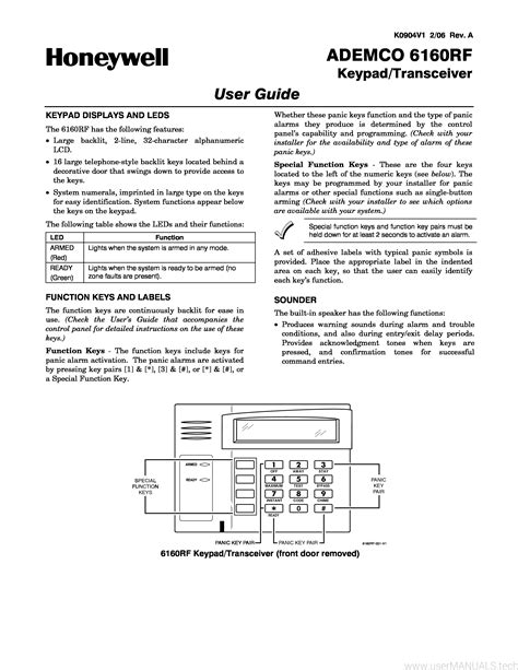 Honeywell Keypad Manual