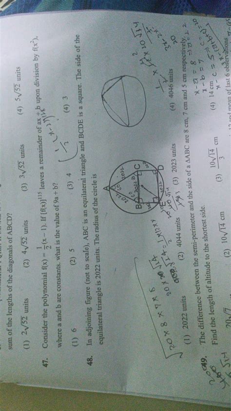 X In Adjoining Figure Not To Scale Abc Is An Equilater